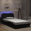 vidaXL Bed Frame with LED without Mattress "Hvar" Black 100x200 cm