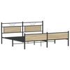 vidaXL Metal Bed Frame without Mattress Sonoma Oak 200x200 cm