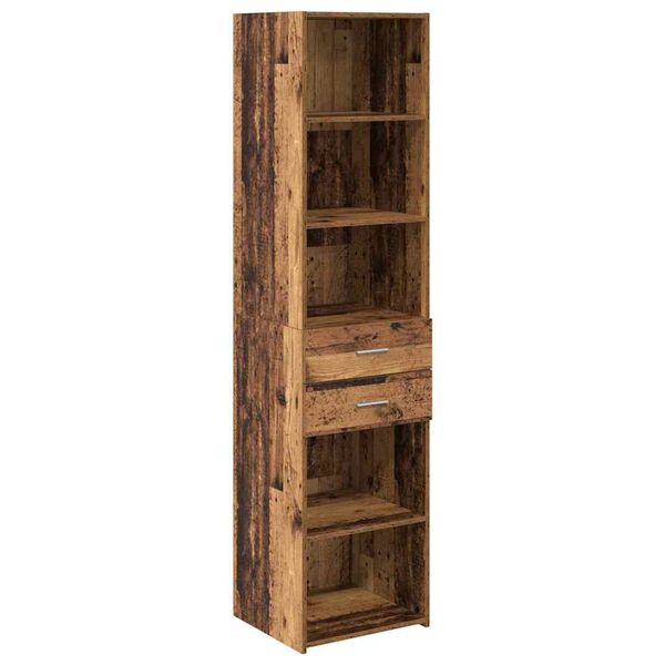 vidaXL Highboard Old Wood 45 x 42.5 x 185 cm Engineered Wood