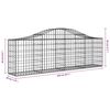 vidaXL Arched Gabion Baskets 14 pcs 200x30x60/80 cm Galvanised Iron