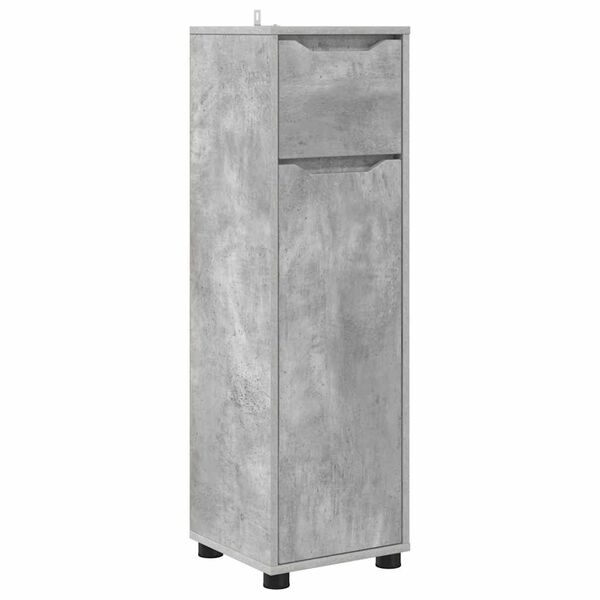 vidaXL Bathroom Cabinet with Drawer Concrete Grey 30.5 x 30 x 101 cm