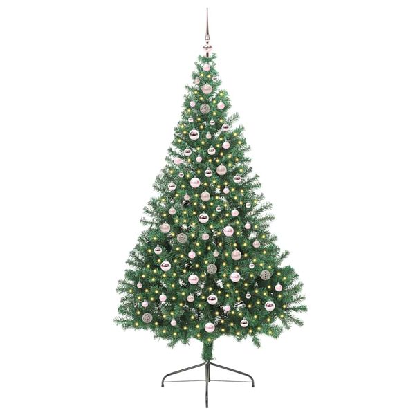 vidaXL Artificial Pre-lit Christmas Tree Green 240 cm PVC