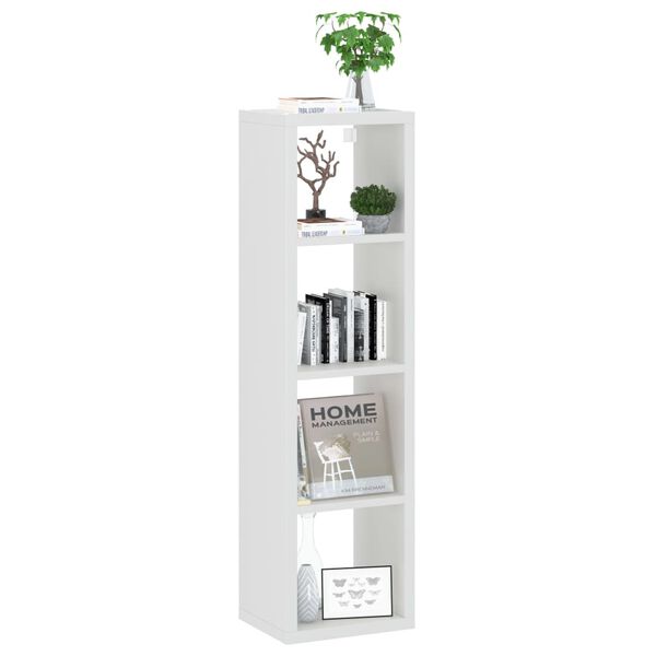 vidaXL Wall Cube Shelf White 37x29.5x134.5 cm MDF