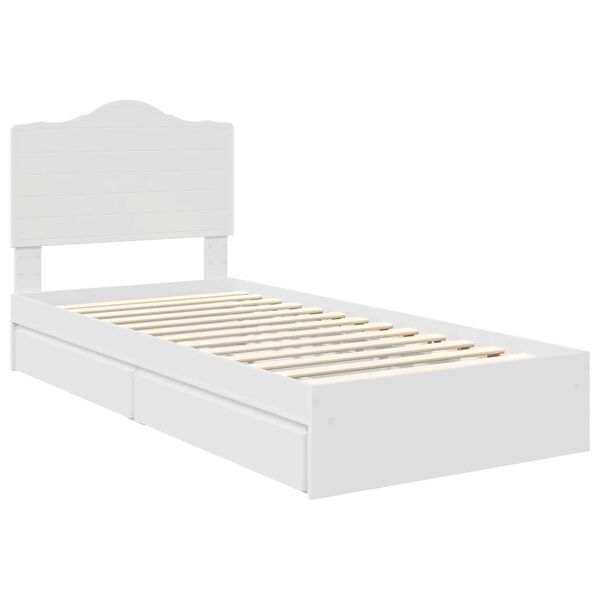 vidaXL Storage Bed with Headboard White 90 x 190 cm Engineered Wood