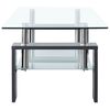 vidaXL Coffee Table Grey and Transparent 95x55x40 cm Tempered Glass