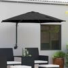 vidaXL Garden Parasol Black 248 x 248 x 148 cm Polyester and Steel