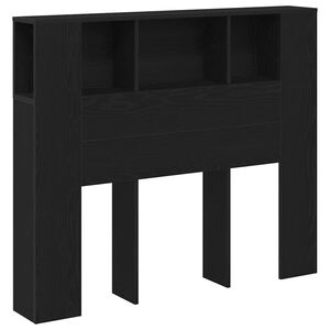 vidaXL Headboard Cabinet with Shelf Black Oak 120 x 18.5 x 102.5 cm