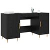 vidaXL Desk with Shelf Black oak 140 x 50 x 75 cm Engineered wood