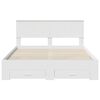 vidaXL Bed Frame with Headboard White 150 x 200 cm Engineered Wood