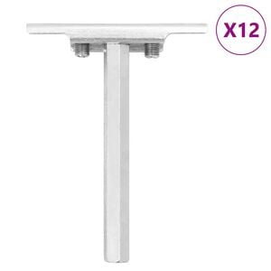 vidaXL Floating Shelf Brackets 12pcs Invisible &Oslash;12x100 mm Carbon Steel