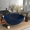 vidaXL Luxury Bathroom Basin Round Matt Dark Blue 32.5x14 cm Ceramic