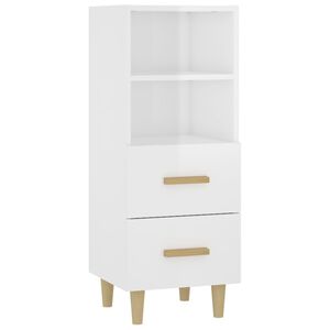 vidaXL Sideboard High Gloss White 34.5x34x90 cm Engineered Wood