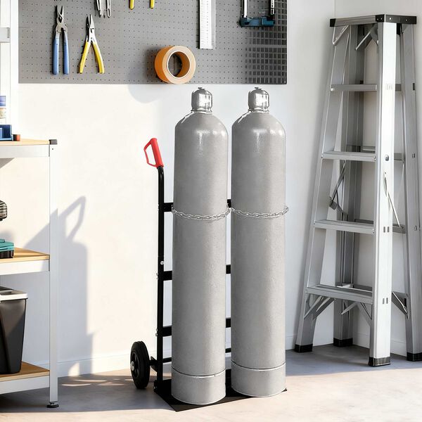 vidaXL Hand Trolley Black and Red 63 x 43.5 x 110 cm Steel