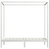 vidaXL Canopy Bed Frame without Mattress White Solid Wood 90x200 cm