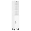 vidaXL Highboard High Gloss White 34.5x34x180 cm Engineered Wood