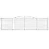 vidaXL Arched Gabion Baskets 7 pcs 400x30x100/120 cm Galvanised Iron