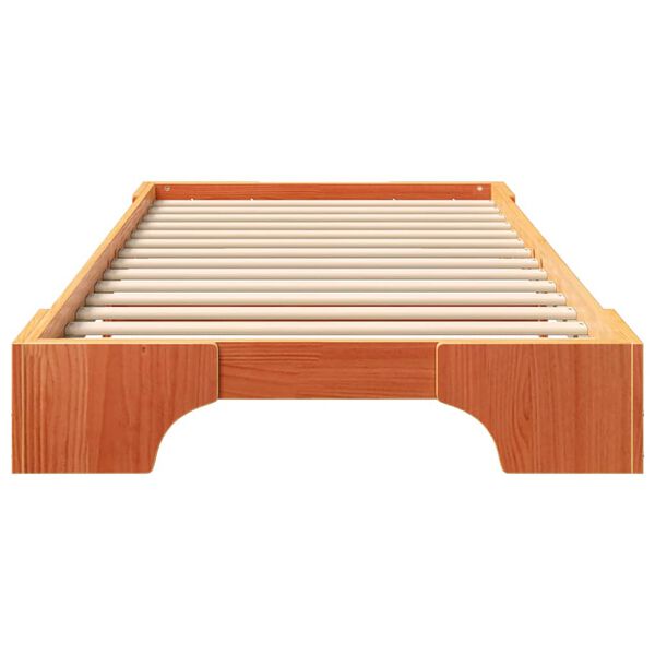 vidaXL Floor Bed Frame Brown 90 x 220 cm Wood