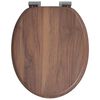 vidaXL Soft-Close Toilet Seat Brown 44 x 38 cm MDF board