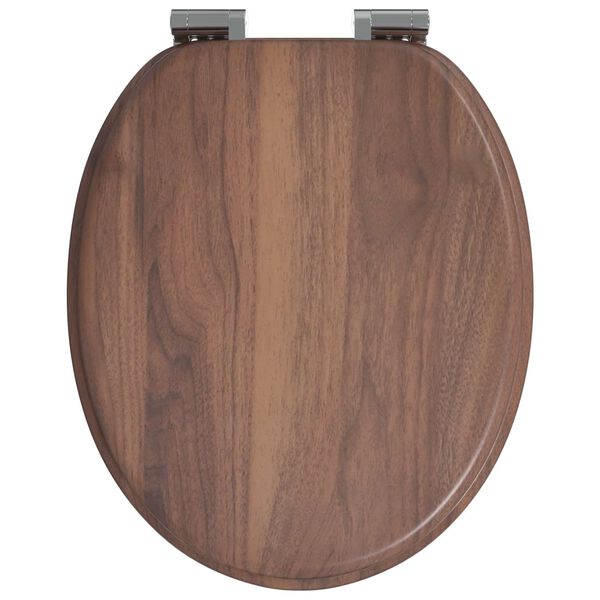 vidaXL Soft-Close Toilet Seat Brown 44 x 38 cm MDF board