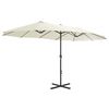 vidaXL Garden Parasol with Aluminium Pole 460x270 cm Sand