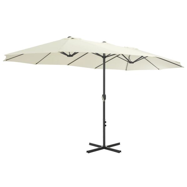vidaXL Garden Parasol with Aluminium Pole 460x270 cm Sand