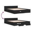 vidaXL Bed Frame with Drawers without Mattress Black 120x200 cm