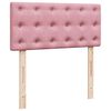 vidaXL Box Spring Bed with Mattress Pink 80x200 cm Velvet
