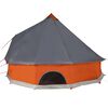 vidaXL Family Tent Tipi 10-Person Grey and Orange Waterproof