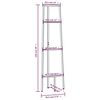 vidaXL 4-Tier Corner Shelf Light Brown and Black 45.5x31.5x150 cm