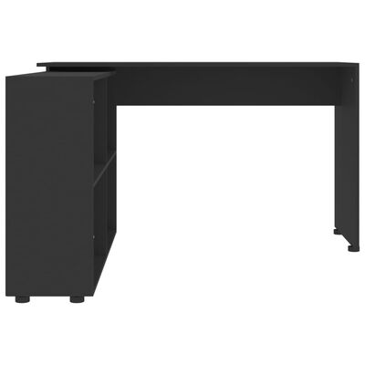 vidaXL Corner Desk Black Engineered Wood