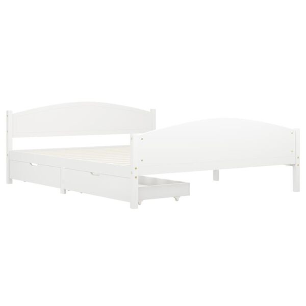 vidaXL Bed Frame without Mattress White Solid Wood Pine 140x200 cm