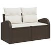 vidaXL Garden Sofa Brown 124 x 62 x 69cm Poly Rattan