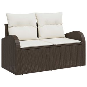 vidaXL Garden Sofa Brown 124 x 62 x 69cm Poly Rattan