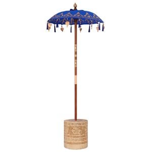 vidaXL Balinese Parasol with Base Blue 95 x 95 x 260 cm