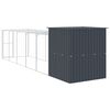 vidaXL Chicken Cage with Run Anthracite 165x659x181 cm Galvanised Steel