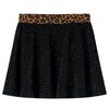 Kids' Skirt with Leopard Waistband Black 140