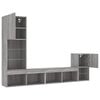 vidaXL 4 Piece TV Wall Units with LED Grey Sonoma Engineered Wood