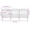 vidaXL Garden Fence with Spear Top Steel 537x200 cm Black