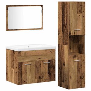 vidaXL Bathroom Furniture Set with Shelf 4 pcs Brown Engineered Wood