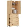 vidaXL Highboard Sonoma Oak 69.5x34x180 cm Engineered Wood