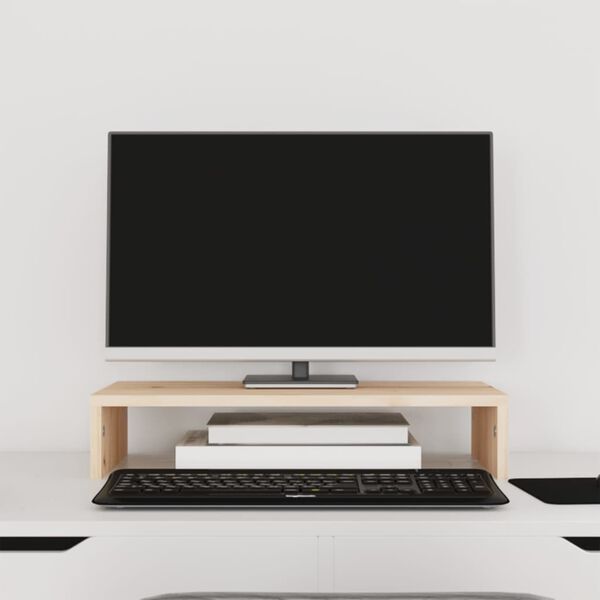 vidaXL Monitor Stand 50x27x10 cm Solid Wood Pine