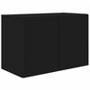 vidaXL TV Wall Cabinet Set Wall-mounted 4 pcs Black Engineered Wood