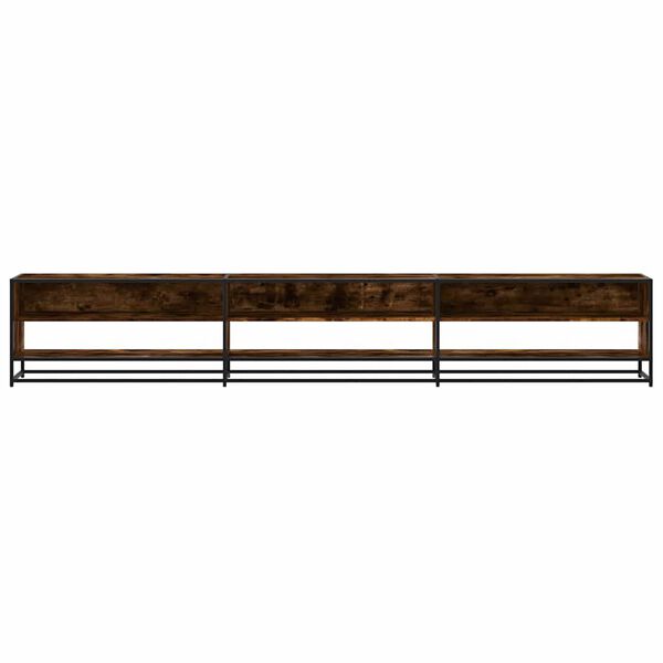 vidaXL TV Cabinet Smoked Oak 270x40x46 cm Engineered Wood