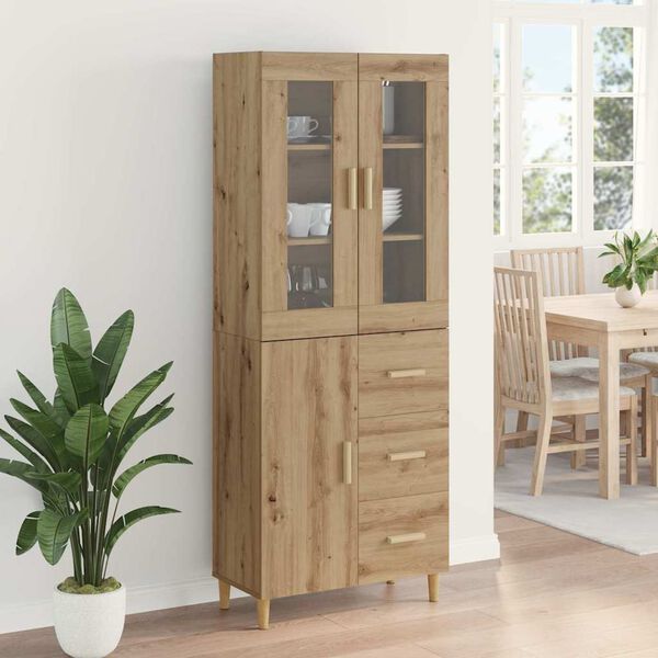 vidaXL Highboard Artisan Oak 69.5 x 34 x 180 cm Engineered Wood