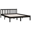 vidaXL Bed Frame without Mattress Black Solid Wood 160x200 cm