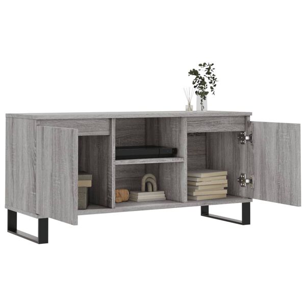 vidaXL TV Cabinet Grey Sonoma 104x35x50 cm Engineered Wood