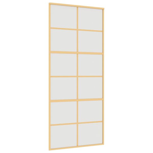 vidaXL Sliding Door Gold 90x205 cm Frosted ESG Glass and Aluminium