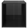 vidaXL TV Cabinet High Gloss Black 37x35x37 cm Engineered Wood
