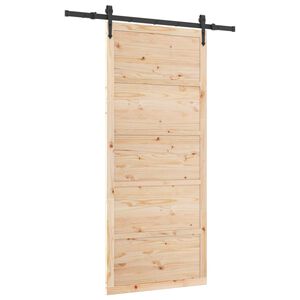 vidaXL Sliding Door 80 x 208 cm Solid Pine Wood Natural