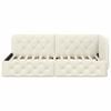 vidaXL Corner Bed Frame with Headboard Cream 90 x 200 cm Velvet